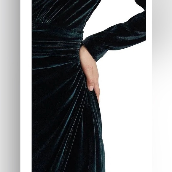 Ralph Lauren Green Velvet Cocktail Dress New - Picture 3 of 8
